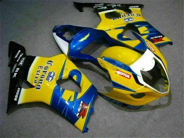 Jaune Bleu Carénage Moto Suzuki GSXR 1000 K3 2003-2004 Jaune Bleu Carénage Moto Suzuki GSXR 1000 K3 2003-2004