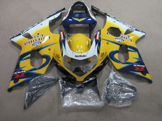 Jaune Bleu Corona Extra Carénage Moto Suzuki GSXR 1000 K1 2000-2002 Jaune Bleu Corona Extra Carénage Moto Suzuki GSXR 1000 K1 2000-2002