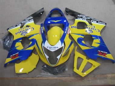 Jaune Bleu Corona Extra Carénages Moto Suzuki GSXR 600 K4 2004-2005