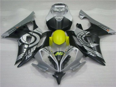 Jaune Noir Argent Carénage Moto Yamaha R6 2008-2016