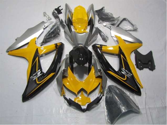 Jaune Noir Carénage Moto Suzuki GSXR 1000 K7 2007-2008 Jaune Noir Carénage Moto Suzuki GSXR 1000 K7 2007-2008