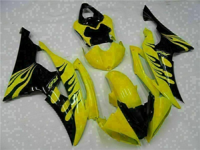 Jaune Noir Carénages Moto Yamaha R6 2008-2016 Jaune Noir Carénages Moto Yamaha R6 2008-2016