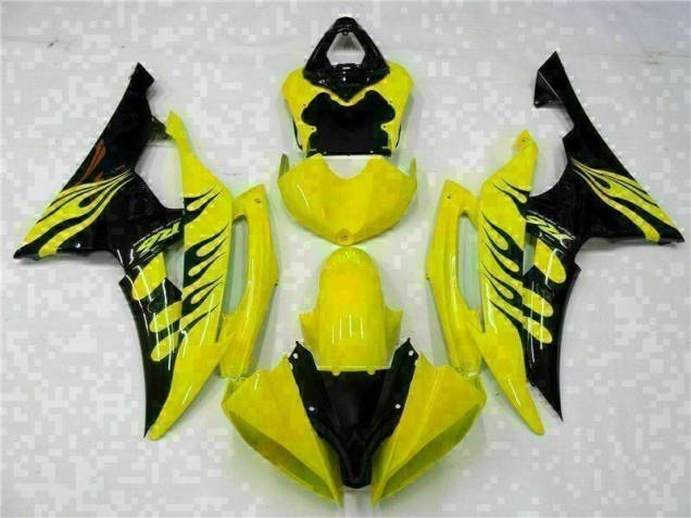 Jaune Noir Carénages Moto Yamaha R6 2008-2016 Jaune Noir Carénages Moto Yamaha R6 2008-2016