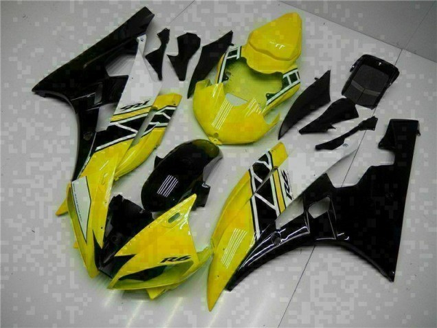 Jaune Noir Carrosserie Moto Yamaha R6 2006-2007 Jaune Noir Carrosserie Moto Yamaha R6 2006-2007