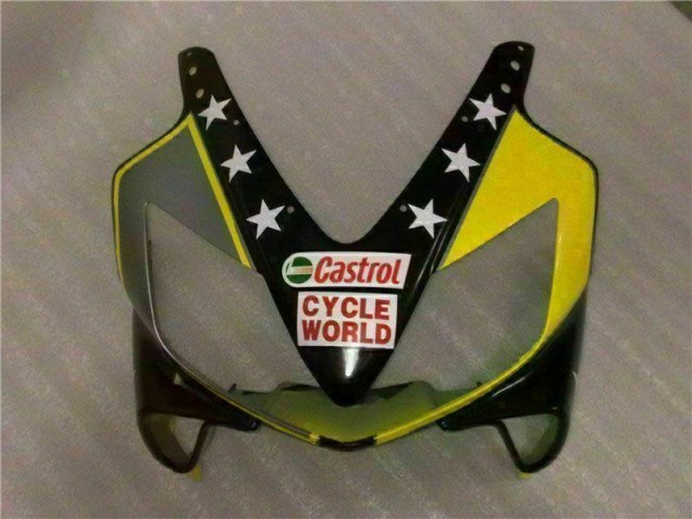 Jaune Noir Castrol Cycle World Carénage Moto Honda CBR 600 F4i 2001-2003 Jaune Noir Castrol Cycle World Carénage Moto Honda CBR 600 F4i 2001-2003