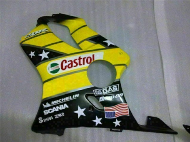 Jaune Noir Castrol Cycle World Carénage Moto Honda CBR 600 F4i 2001-2003 Jaune Noir Castrol Cycle World Carénage Moto Honda CBR 600 F4i 2001-2003