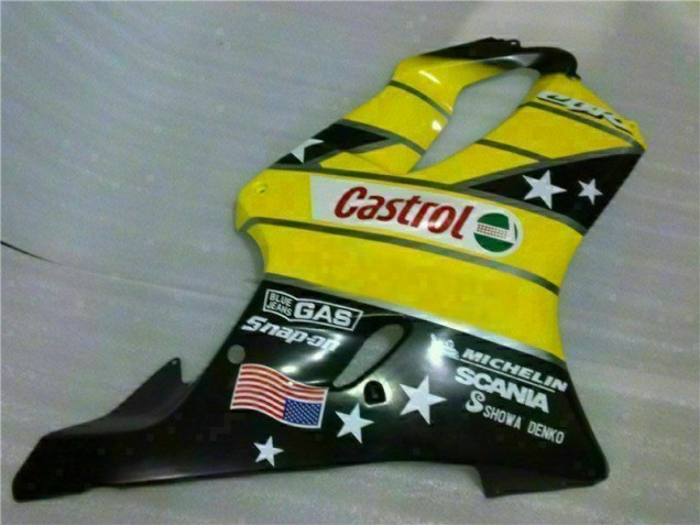 Jaune Noir Castrol Cycle World Carénage Moto Honda CBR 600 F4i 2001-2003 Jaune Noir Castrol Cycle World Carénage Moto Honda CBR 600 F4i 2001-2003