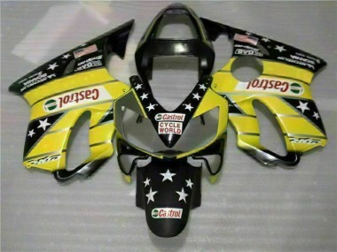 Jaune Noir Castrol Cycle World Carénage Moto Honda CBR 600 F4i 2001-2003