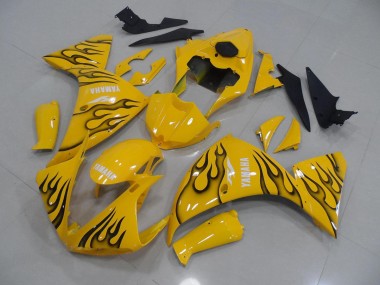 Jaune Noir Flamme Carénage Moto Yamaha R1 2009-2011