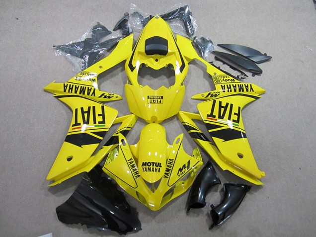 Jaune Noir Motul Fiat Carénage Moto Yamaha R1 2007-2008 Jaune Noir Motul Fiat Carénage Moto Yamaha R1 2007-2008