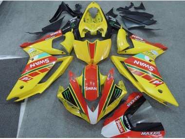 Jaune Rouge Swan Carénage Moto Yamaha R1 2007-2008
