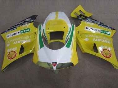 Jaune Shell Info Strrda Carénage Moto Ducati 748 1993-2005