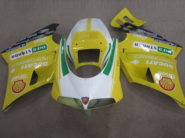 Jaune Shell Info Strrda Carénage Moto Ducati 748 1993-2005