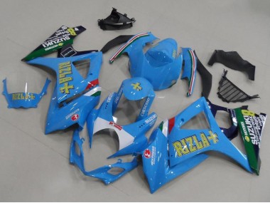 Light Bleu Rizla Carénage Moto Suzuki GSXR 1000 K7 2007-2008