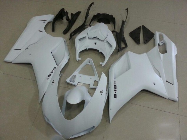 Matte Blanc Carénage Moto Ducati 848 1098 1198 2007-2014 Matte Blanc Carénage Moto Ducati 848 1098 1198 2007-2014