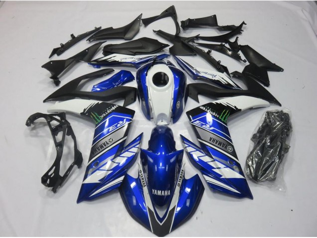 Monster Bleu Carénage Moto Yamaha R3 2015-2022 Monster Bleu Carénage Moto Yamaha R3 2015-2022
