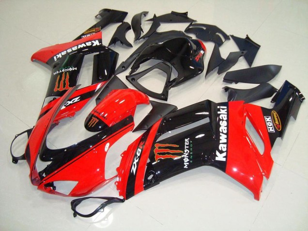 Monster En Rouge Carénage Moto Kawasaki ZX6R 2007-2008 Monster En Rouge Carénage Moto Kawasaki ZX6R 2007-2008