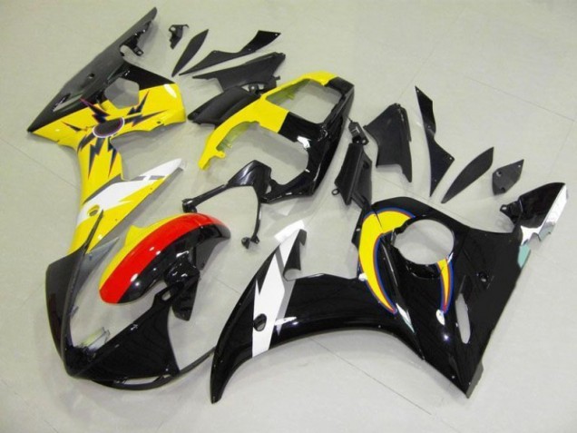 Moon Noir Jaune Carénage Moto Yamaha R6 2003-2005 Moon Noir Jaune Carénage Moto Yamaha R6 2003-2005