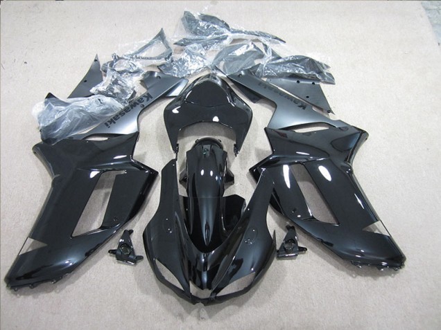 Noir Argent Carénage Moto Kawasaki ZX6R 2007-2008 Noir Argent Carénage Moto Kawasaki ZX6R 2007-2008