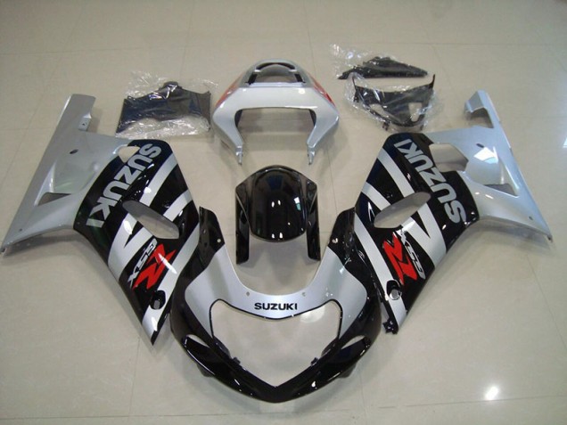 Noir Argent Carénage Moto Suzuki GSXR 750 K1 K2 K3 2001-2003 Noir Argent Carénage Moto Suzuki GSXR 750 K1 K2 K3 2001-2003