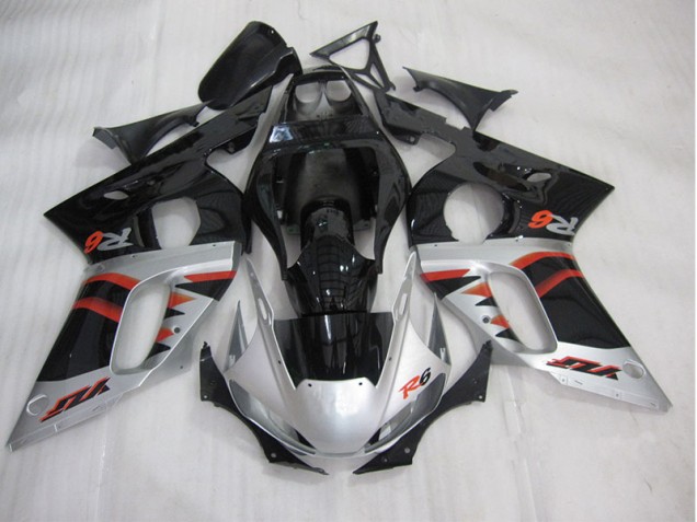 Noir Argent Carénages Moto Yamaha R6 1998-2002 Noir Argent Carénages Moto Yamaha R6 1998-2002