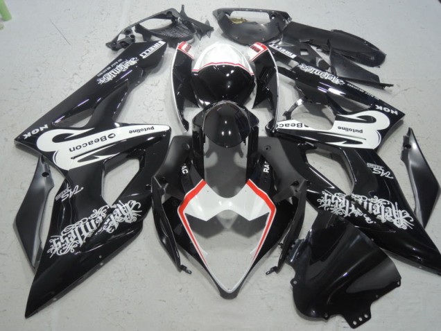 Noir Blanc Beacon Carénage Moto Suzuki GSXR 1000 K5 2005-2006 Noir Blanc Beacon Carénage Moto Suzuki GSXR 1000 K5 2005-2006