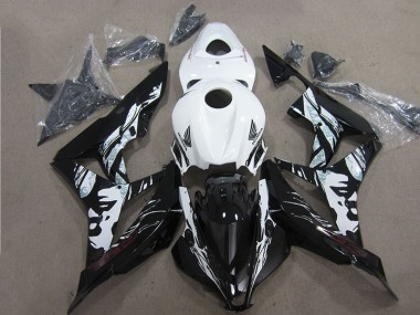 Noir Blanc Carénage Moto Honda CBR 600 RR 2007-2008