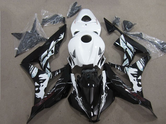 Noir Blanc Carénage Moto Honda CBR 600 RR 2007-2008 Noir Blanc Carénage Moto Honda CBR 600 RR 2007-2008