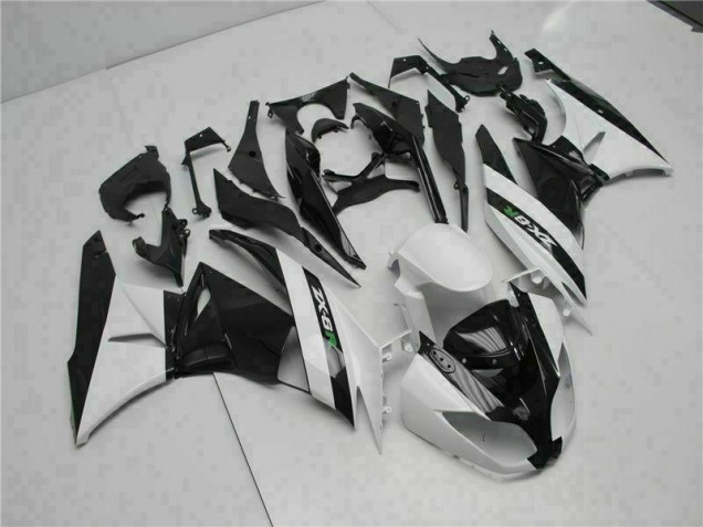 Noir Blanc Carénage Moto Kawasaki ZX6R 2009-2012 Noir Blanc Carénage Moto Kawasaki ZX6R 2009-2012