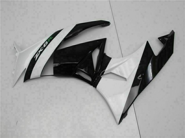 Noir Blanc Carénage Moto Kawasaki ZX6R 2009-2012 Noir Blanc Carénage Moto Kawasaki ZX6R 2009-2012
