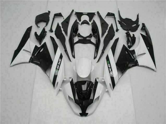 Noir Blanc Carénage Moto Kawasaki ZX6R 2009-2012 Noir Blanc Carénage Moto Kawasaki ZX6R 2009-2012