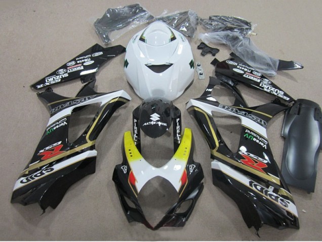 Noir Blanc Carénage Moto Suzuki GSXR 1000 K7 2007-2008 Noir Blanc Carénage Moto Suzuki GSXR 1000 K7 2007-2008
