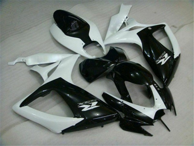 Noir Blanc Carénage Moto Suzuki GSXR 600 / 750 K6 2006-2007 Noir Blanc Carénage Moto Suzuki GSXR 600 / 750 K6 2006-2007