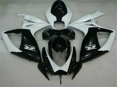Noir Blanc Carénage Moto Suzuki GSXR 600 / 750 K6 2006-2007