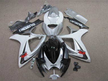 Noir Blanc Carénage Moto Suzuki GSXR 600 K6 2006-2007