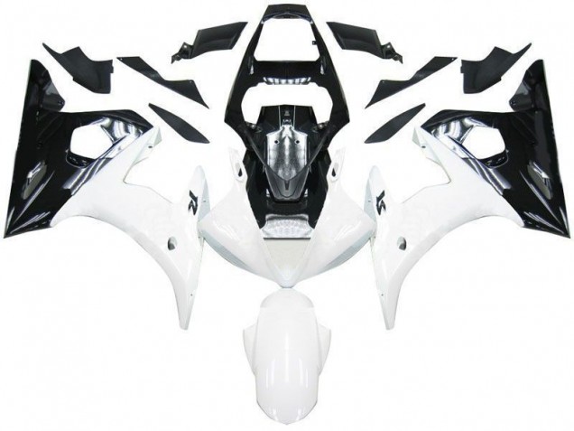 Noir Blanc Carénage Moto Yamaha R6 2003-2005 Noir Blanc Carénage Moto Yamaha R6 2003-2005