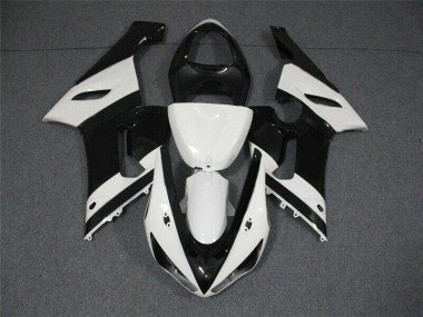 Noir Blanc Carénages Moto Kawasaki ZX6R 2005-2006