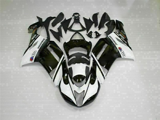Noir Blanc Carénages Moto Kawasaki ZX6R 2007-2008 Noir Blanc Carénages Moto Kawasaki ZX6R 2007-2008
