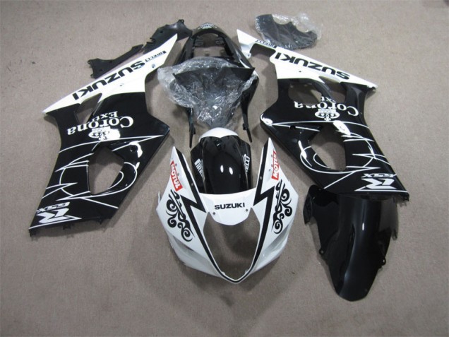Noir Blanc Corona Extra Motul Carénage Moto Suzuki GSXR 1000 K3 2003-2004 Noir Blanc Corona Extra Motul Carénage Moto Suzuki GSXR 1000 K3 2003-2004