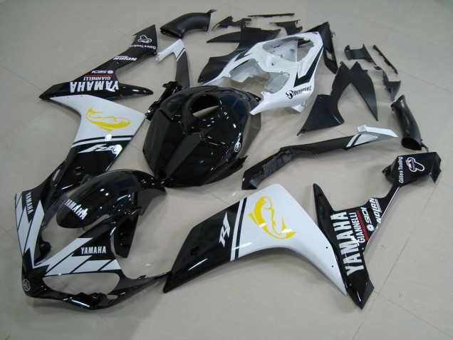 Noir Blanc Dolphin Carénage Moto Yamaha R1 2007-2008 Noir Blanc Dolphin Carénage Moto Yamaha R1 2007-2008