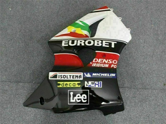 Noir Blanc Eurobet Carénage Moto Kawasaki ZX6R 2000-2002 Noir Blanc Eurobet Carénage Moto Kawasaki ZX6R 2000-2002