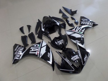 Noir Blanc Fiat Carénage Moto Yamaha R1 2012-2014