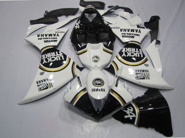 Noir Blanc Lucky Strike Carénage Moto Yamaha R1 2009-2011