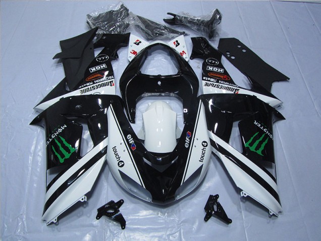 Noir Blanc Touch4 Monster Carénage Moto Kawasaki ZX10R 2006-2007 Noir Blanc Touch4 Monster Carénage Moto Kawasaki ZX10R 2006-2007