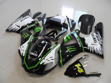Noir Blanc Vert Monster Carénage Moto Yamaha R1 2000-2001