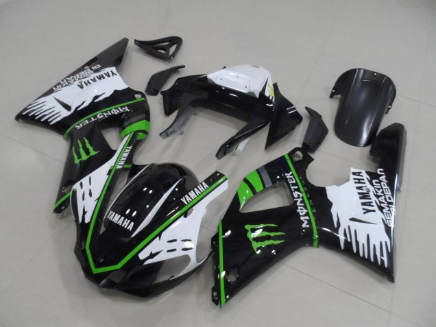 Noir Blanc Vert Monster Carénages Moto Yamaha R1 2000-2001 Noir Blanc Vert Monster Carénages Moto Yamaha R1 2000-2001