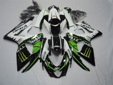 Noir Blanc Vert Monster Pizzoli Carénage Moto Suzuki GSXR 1000 K9 2009-2016