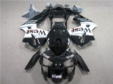 Noir Blanc West Carénage Moto Honda CBR 600 RR 2005-2006