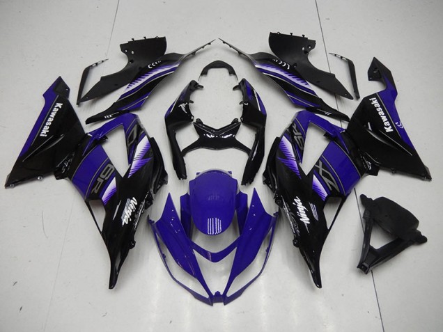 Noir Bleu Carénage Moto Kawasaki ZX6R 2013-2018 Noir Bleu Carénage Moto Kawasaki ZX6R 2013-2018