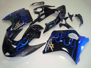 Noir Bleu Flamme Carénage Moto Honda CBR 1100 XX Blackbird 1996-2007